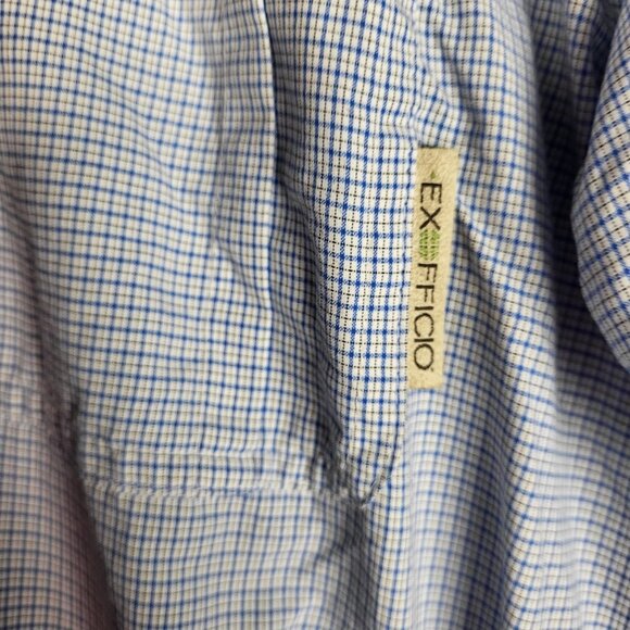 Exofficio Insect Shield Shirt Men's XL Blue Plaid Vented Fishing Hiking Outdoor - Picture 7 of 11